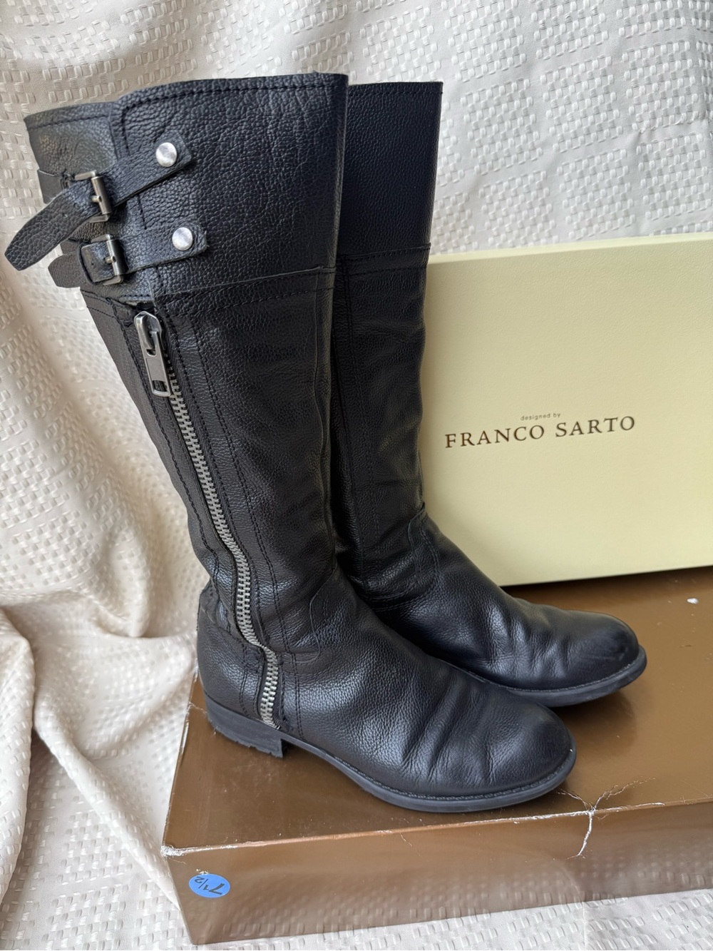 Franco Sarto Black Boots “Poet”-7.5 -orig box included EUC